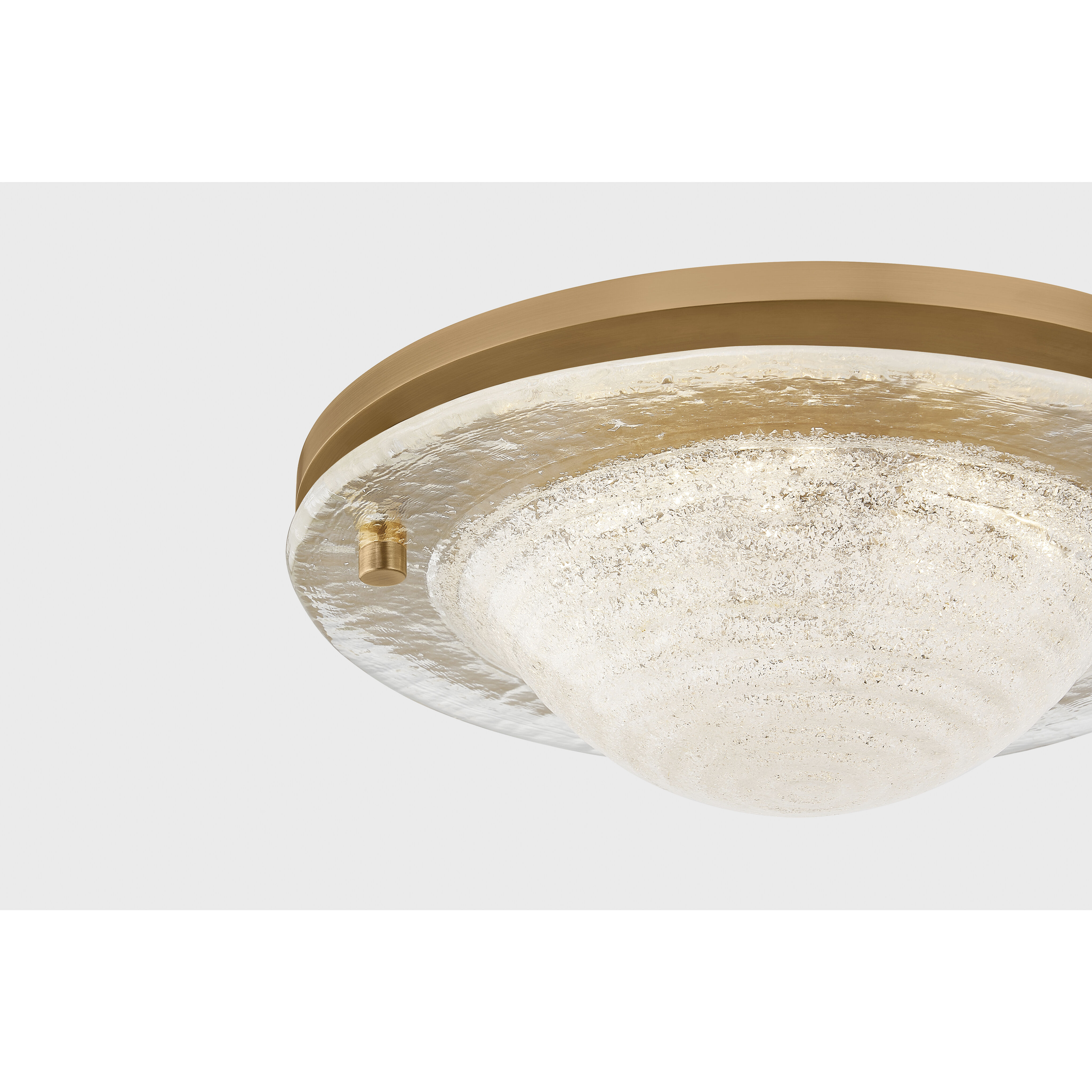 Halston LED 14 inch Patina Brass Flush Mount Ceiling Light